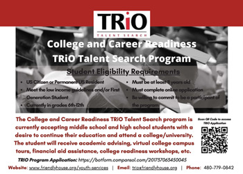 College and Career Readiness TRiO Talent Search Flyer in English